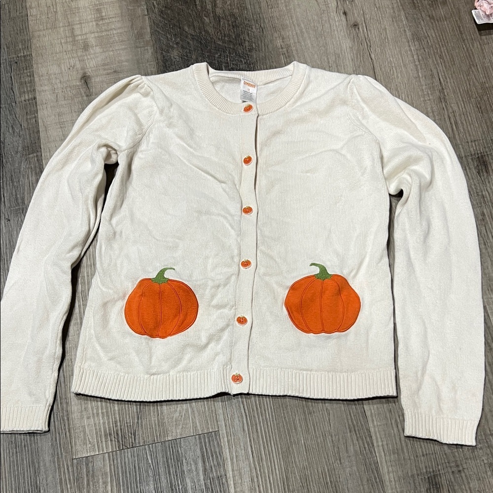 Gymboree pumpkin cardigan sweater size 12